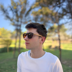 NORVEN - Gafas de Sol con Patillas de Madera